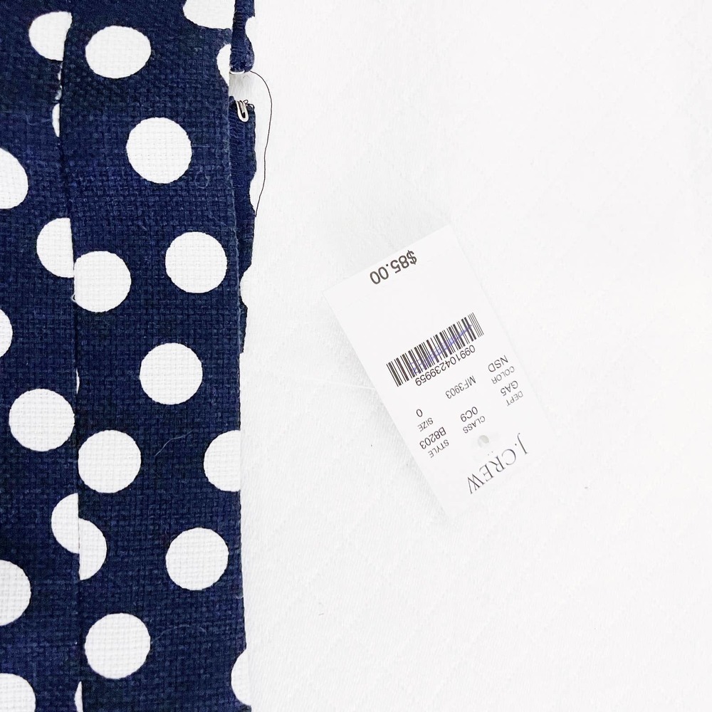J. Crew Polka Dot Pencil Skirt 100% Cotton MINT SZ0 - Picture 7 of 8